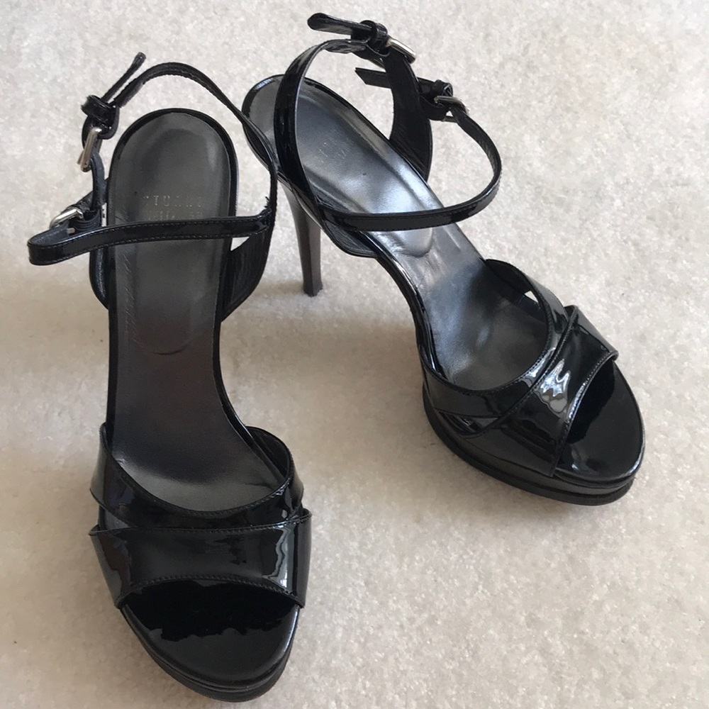 Stuart Weitzman “Hiway” black patent high heels